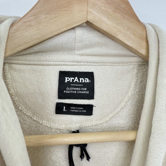 PrAna Cozy Up Canvas Heather Hemp Blend  Raglan Pullover Sweater L Sustainable - Picture 6 of 9